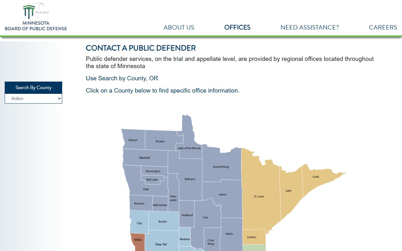 Traverse County arrest records public defender offices