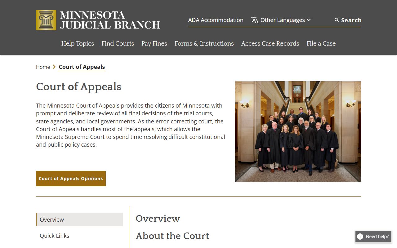 Traverse County court dockets Minnesota Court of Appeals