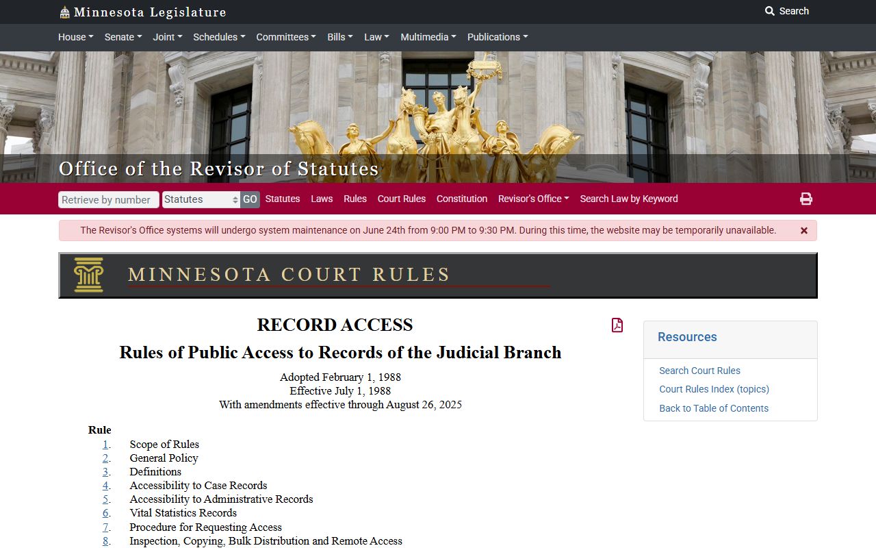 Traverse County court dockets public access rules