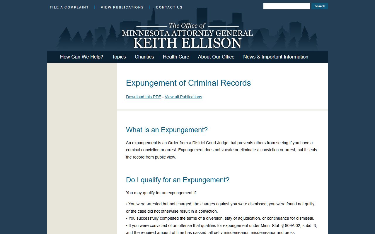 Traverse County criminal court records expungement guide