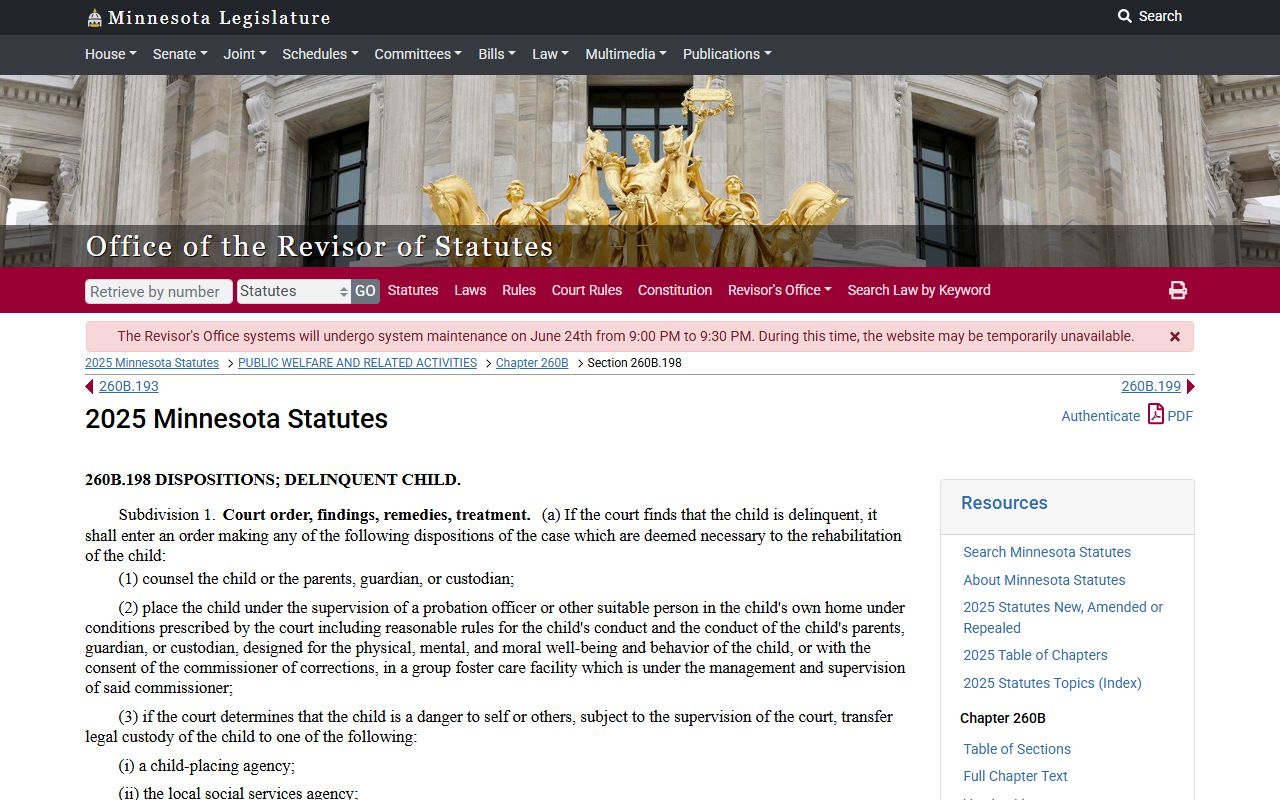 Traverse County criminal court records juvenile disposition statute