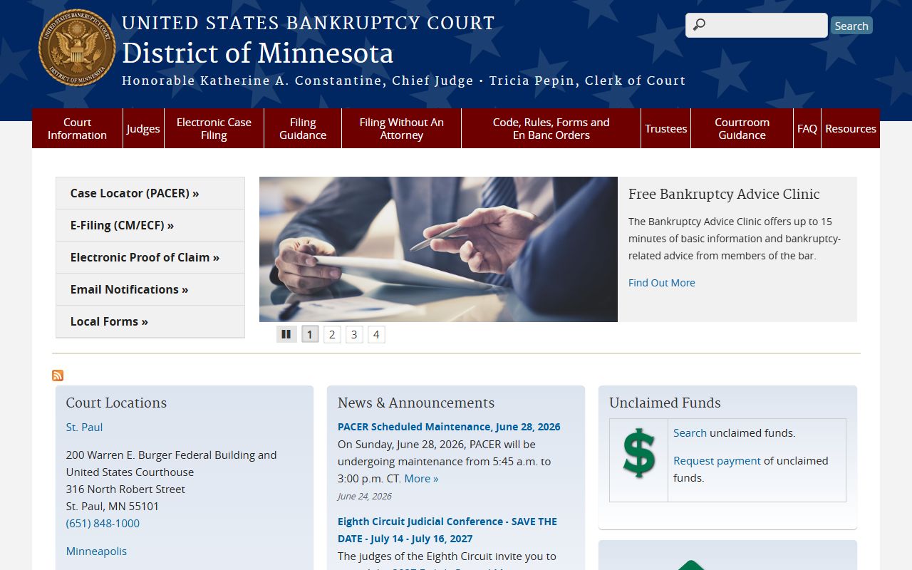 District court U.S. Bankruptcy Court District of Minnesota