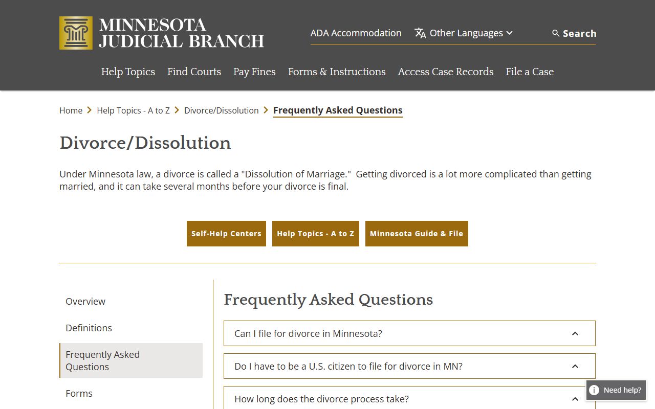 Marriage and divorce records divorce FAQ