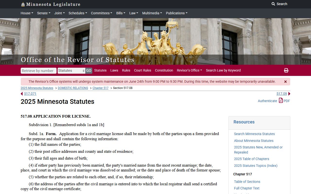 Marriage and divorce records marriage license statute