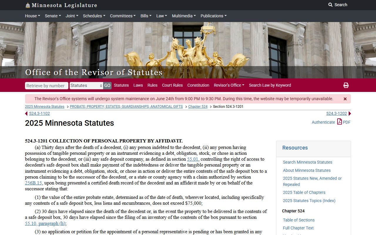 Probate records small estate collection by affidavit statute