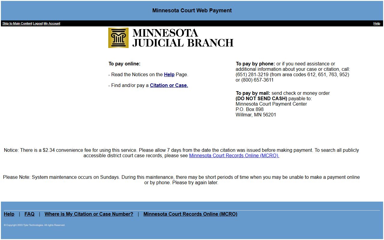 Traverse County traffic court records Court Web Payment
